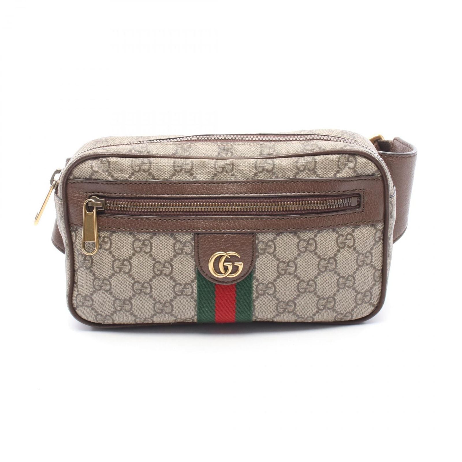 Gucci Waist Bag Ophidia GG Supreme Beige Dark Brown Canvas Leather