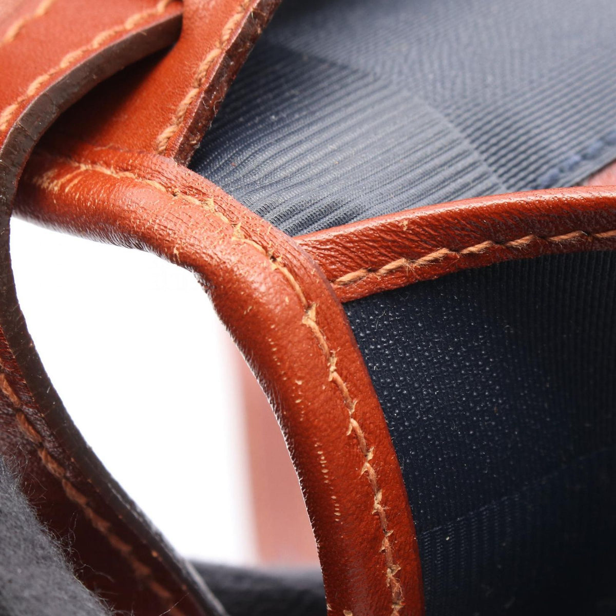 Fendi Shoulder Bag Pecan Navy Brown Canvas Leather — view 6