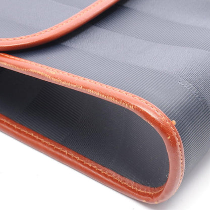 Fendi Shoulder Bag Pecan Navy Brown Canvas Leather — view 7