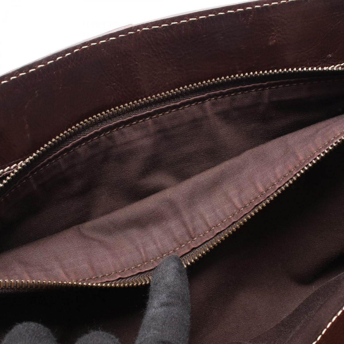 Celine Handbag Boogie Bag Dark Brown Leather — view 6
