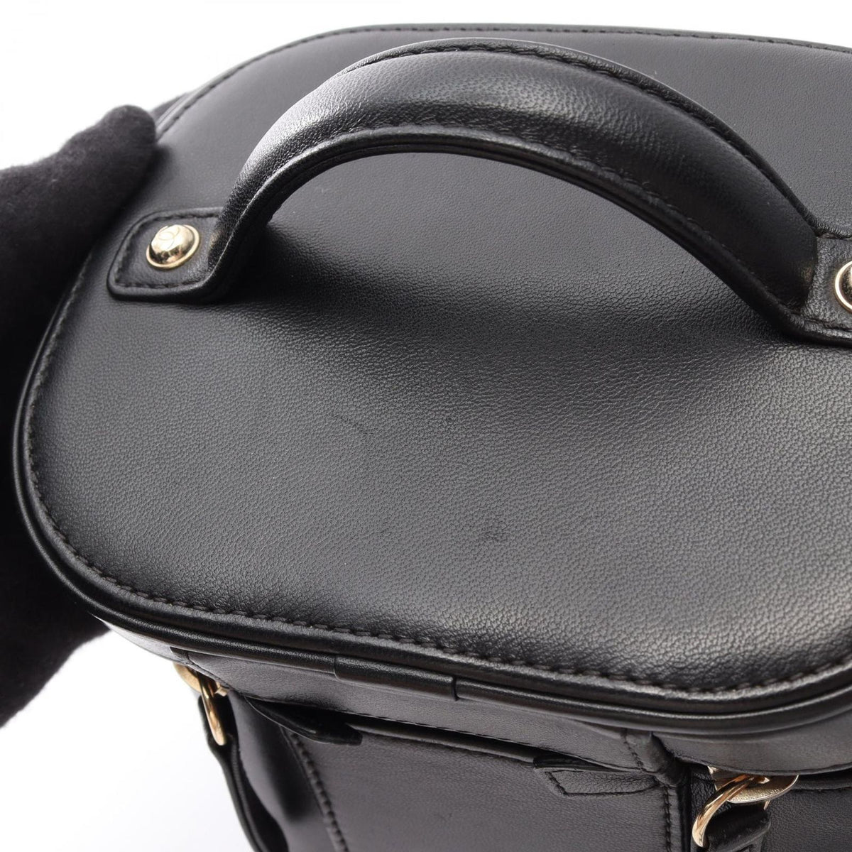 Chanel Handbag CC Logo 2-Way Black Lambskin CC Vanity Chain — view 6