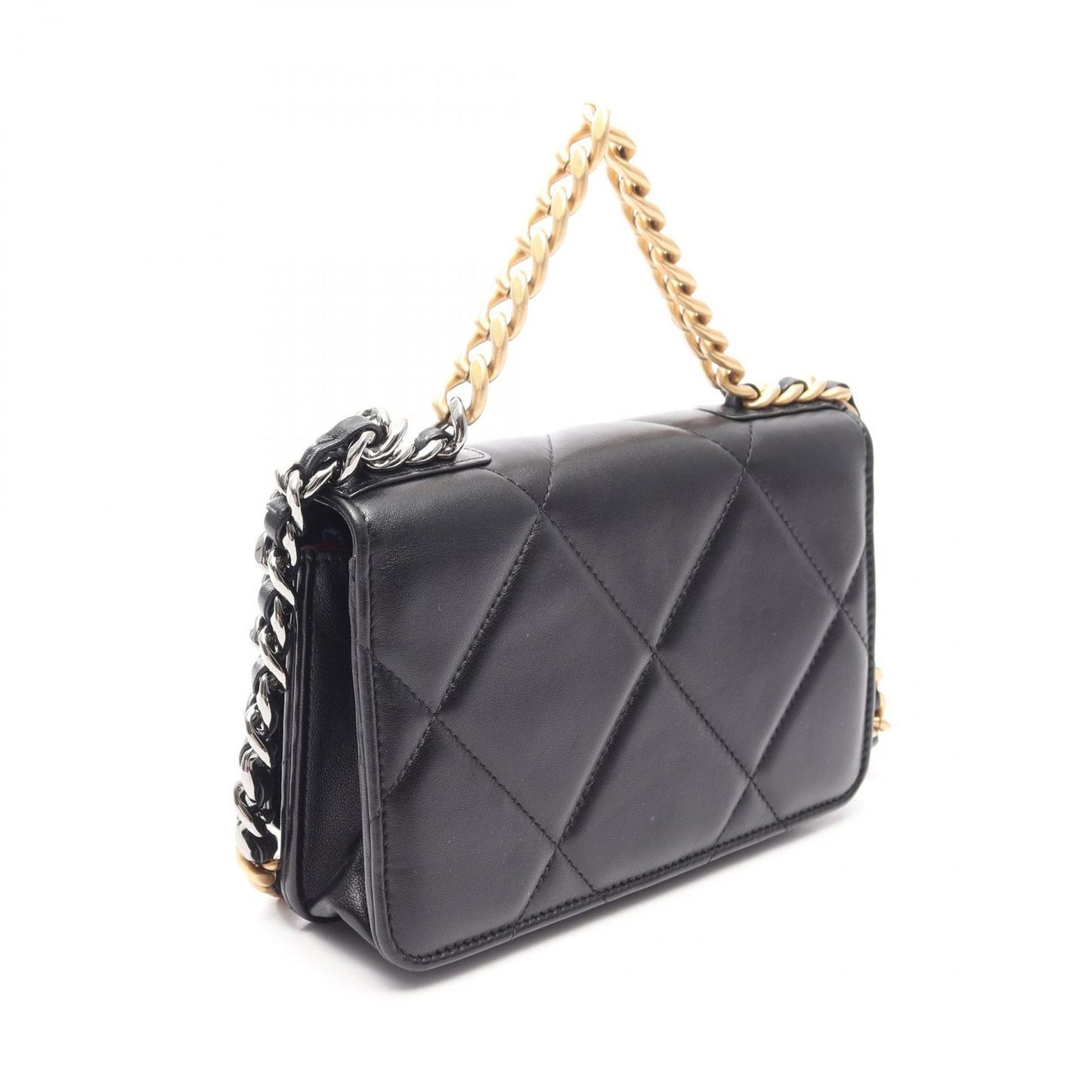 Chanel Shoulder Bag 19 Dizeneuf Quilted 2-Way Black Lambskin 19 Chain Wallet — view 2