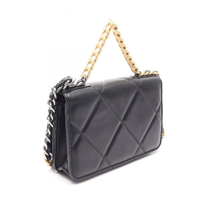 Chanel Shoulder Bag 19 Dizeneuf Quilted 2-Way Black Lambskin 19 Chain Wallet — view 2