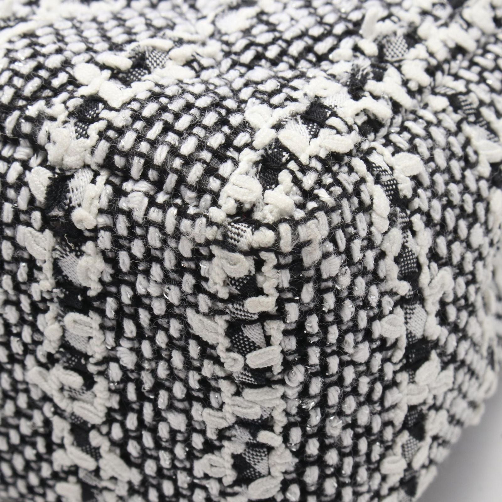 Chanel Shoulder Bag Quilted Faux Pearl White Black Fabric Leather Small Flap — view 6