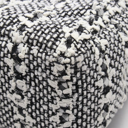 Chanel Shoulder Bag Quilted Faux Pearl White Black Fabric Leather Small Flap — view 6