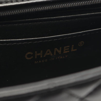 Chanel Shoulder Bag Quilted Top Handle Black 2-Way Lambskin Top Plastic Chain — view 4