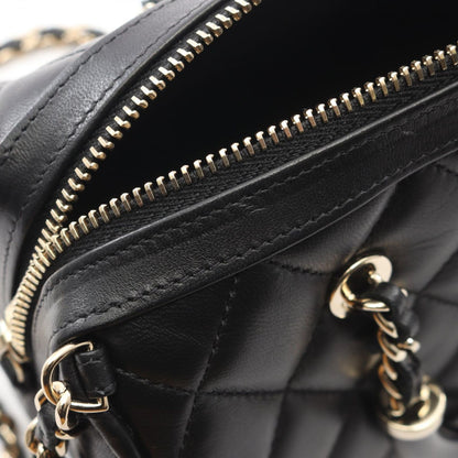 Chanel Quilted 2-Way Black Lambskin Mini Boston Bag — view 8