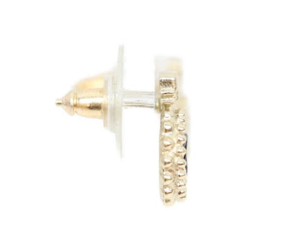 Chanel 14c Gold Round CC Logo Ribbon Earrings — view 4