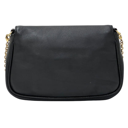Fendi Shoulder Bag Leather Black Chain Small — view 2