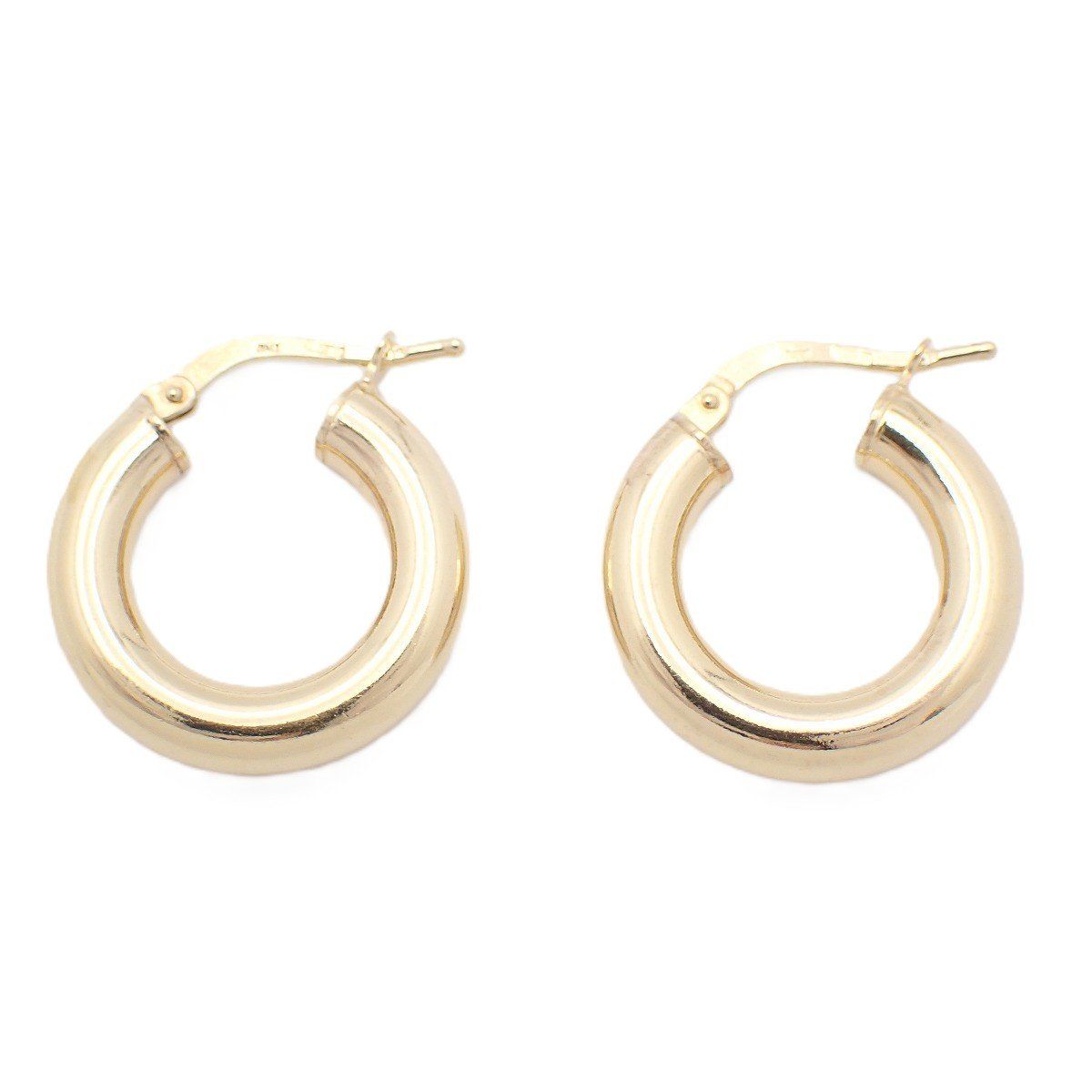 Bottega Veneta Hoop Earrings 925 Sterling Silver Gold Pawn