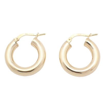 Bottega Veneta Hoop Earrings 925 Sterling Silver Gold Pawn