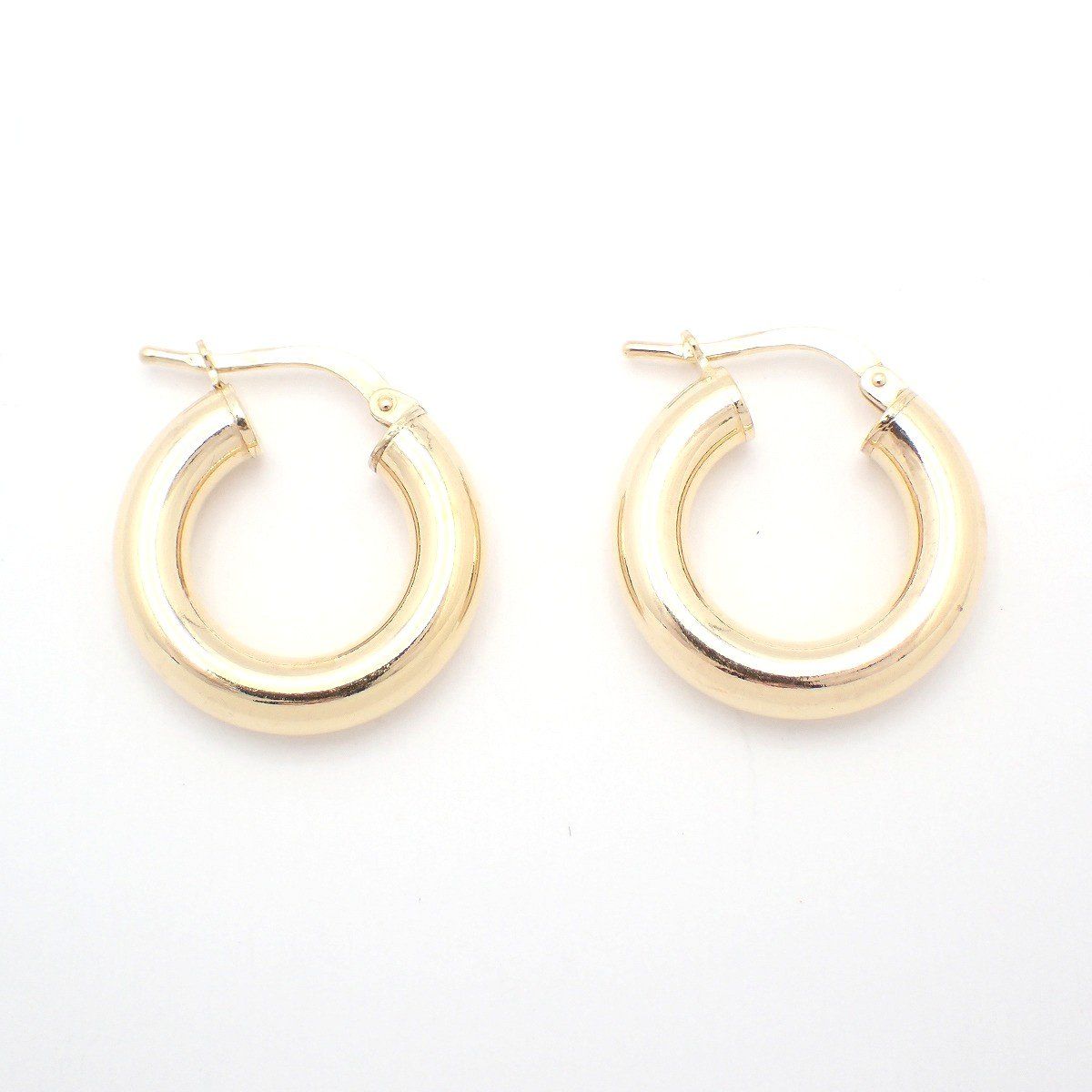 Bottega Veneta Hoop Earrings 925 Sterling Silver Gold Pawn — view 2