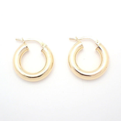 Bottega Veneta Hoop Earrings 925 Sterling Silver Gold Pawn — view 2