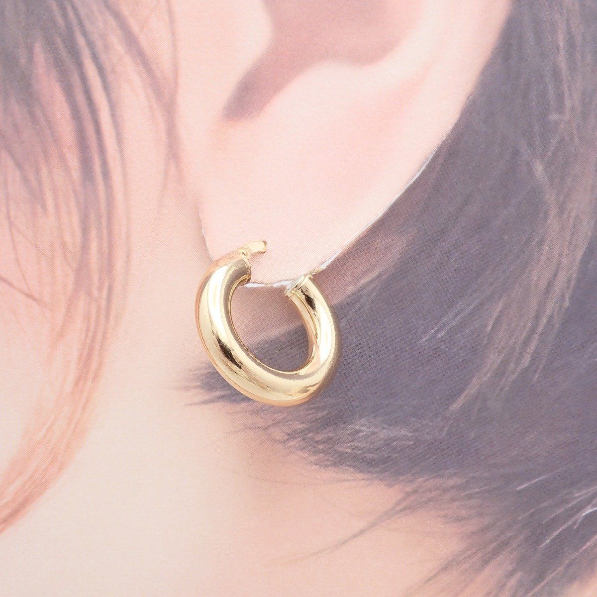 Bottega Veneta Hoop Earrings 925 Sterling Silver Gold Pawn — view 7