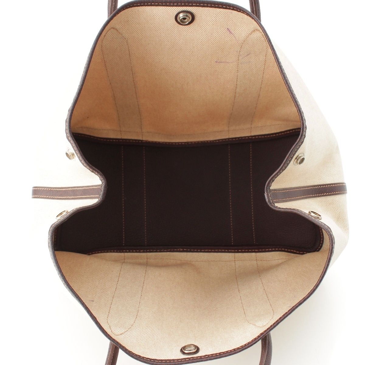 Hermes Garden Party Toilet Ash Buffalo Tote Bag Beige Brown PM 36 — view 6