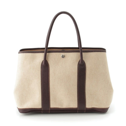 Hermes Garden Party Toilet Ash Buffalo Tote Bag Beige Brown PM 36