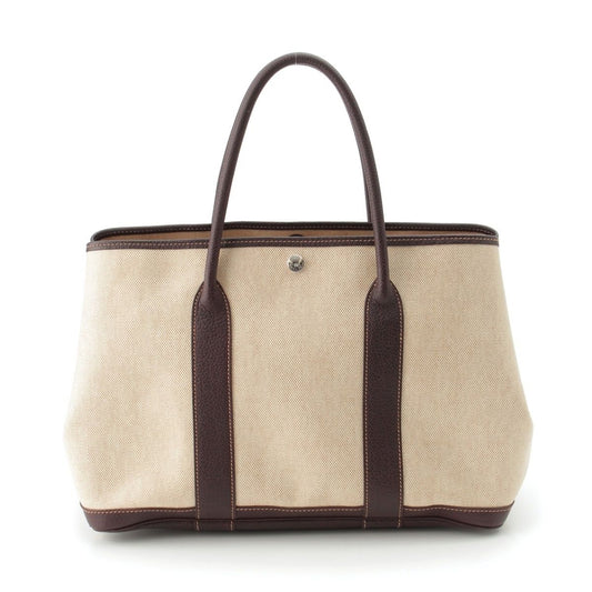 Hermes Garden Party Toilet Ash Buffalo Tote Bag Beige Brown PM 36