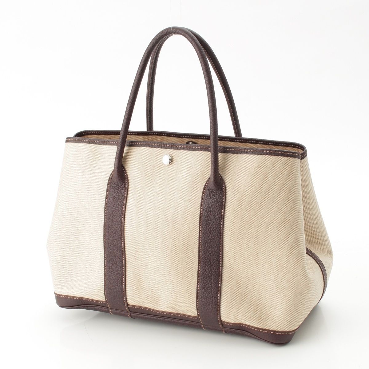 Hermes Garden Party Toilet Ash Buffalo Tote Bag Beige Brown PM 36 — view 2