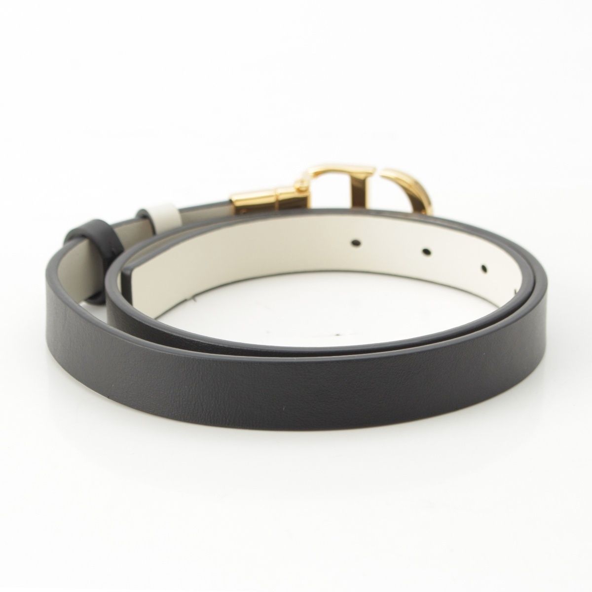 Dior CD Logo 30 Toronto Montaigne 20 Slim Smooth Calfskin Reversible Belt White — view 2