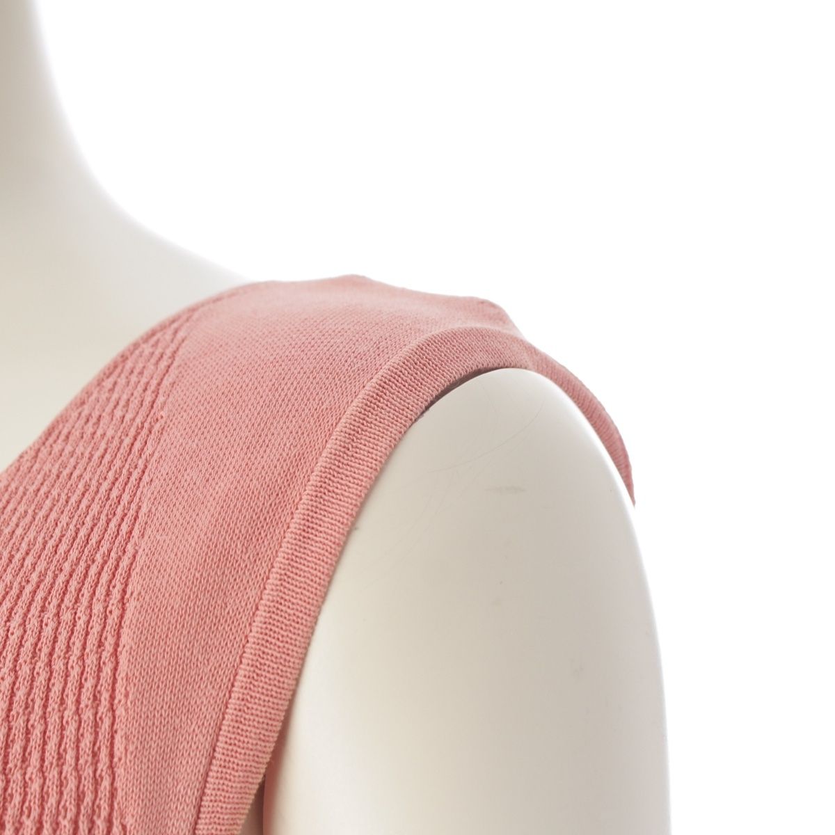 Chanel Cotton Change Knit CC Logo Plate Dress Sleeveless Top Skirt Pink 38 — view 6