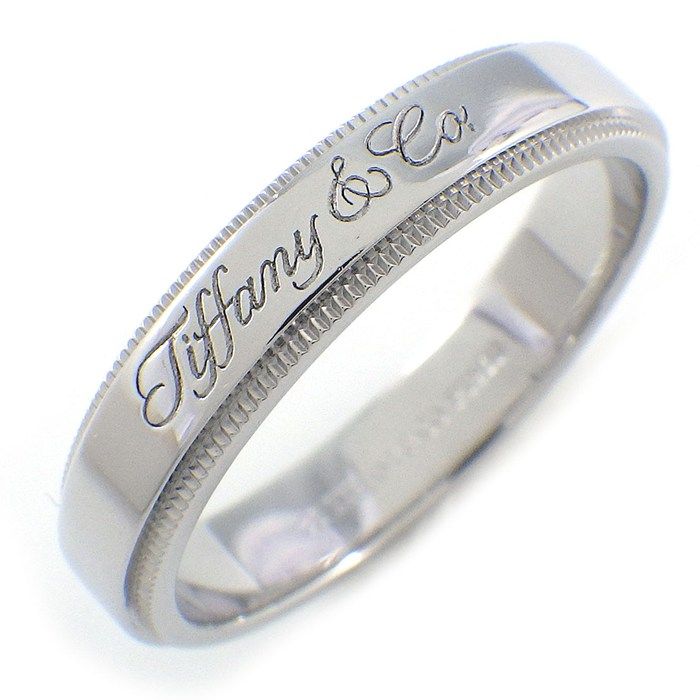 Tiffany & Co Ring Notes Mill Gray Band Logo Signature