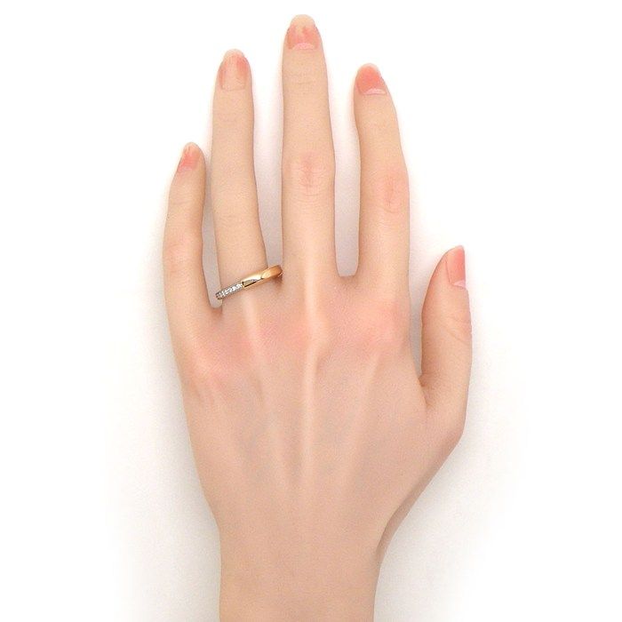Tiffany & Co Ring Lock Half Circle Diamond Total 18K Pink Gold 18K White — view 5