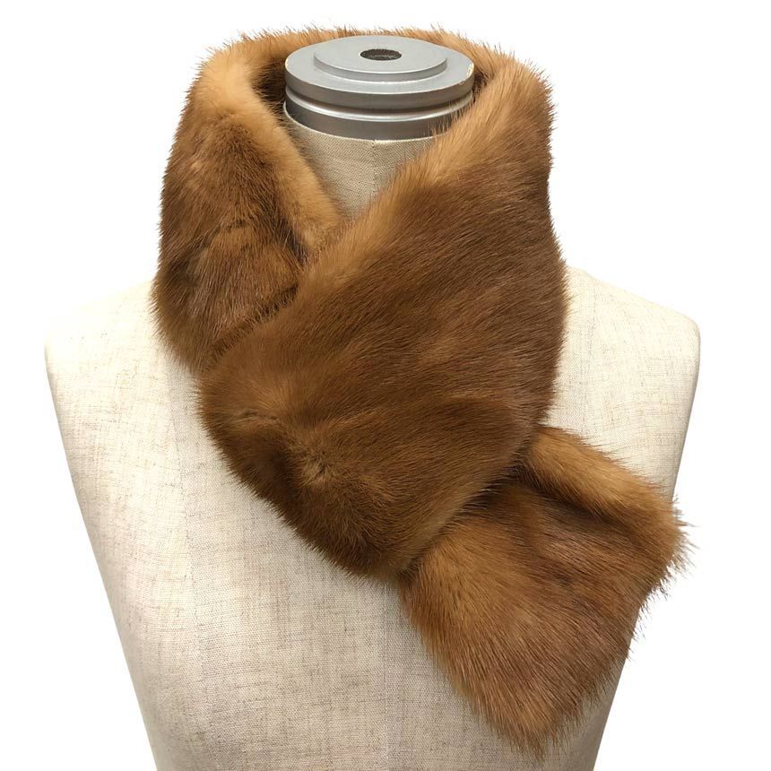 Loewe Mink Scarf Tippet Brown — view 2