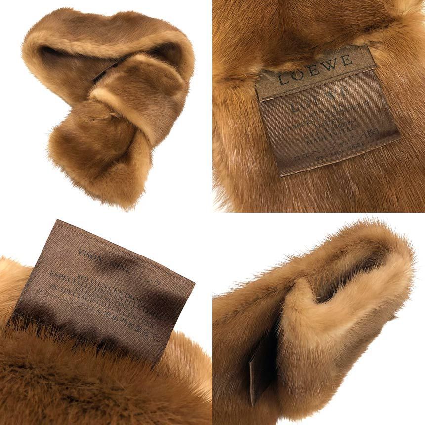 Loewe Mink Scarf Tippet Brown — view 3
