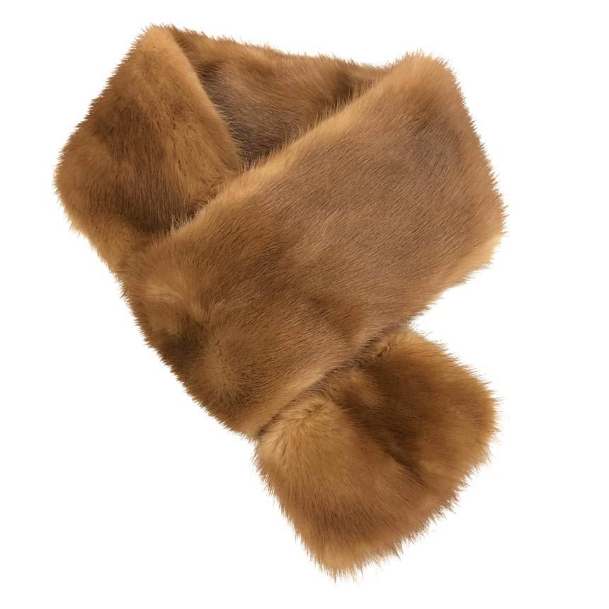 Loewe Mink Scarf Tippet Brown