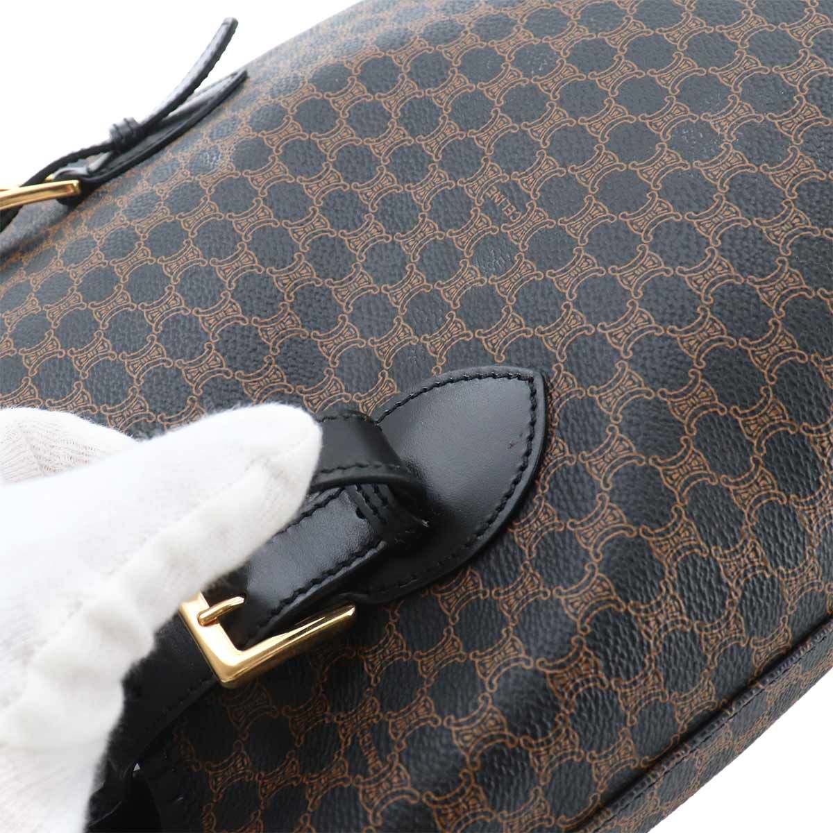Celine Macadam Tote Bag Black Brown Leather Gold Vintage — view 8