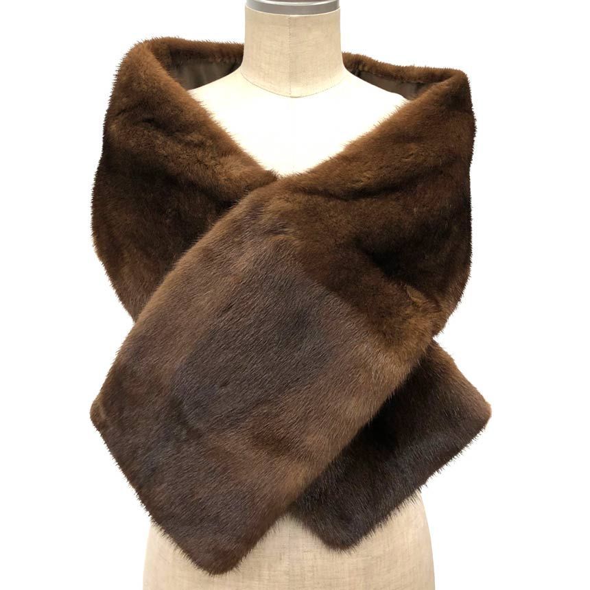 Celine Mink Scarf Tippet Brown