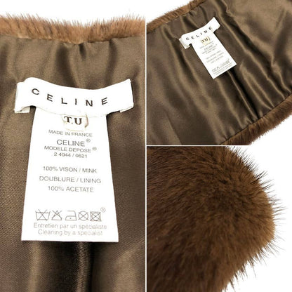 Celine Mink Scarf Tippet Brown — view 3