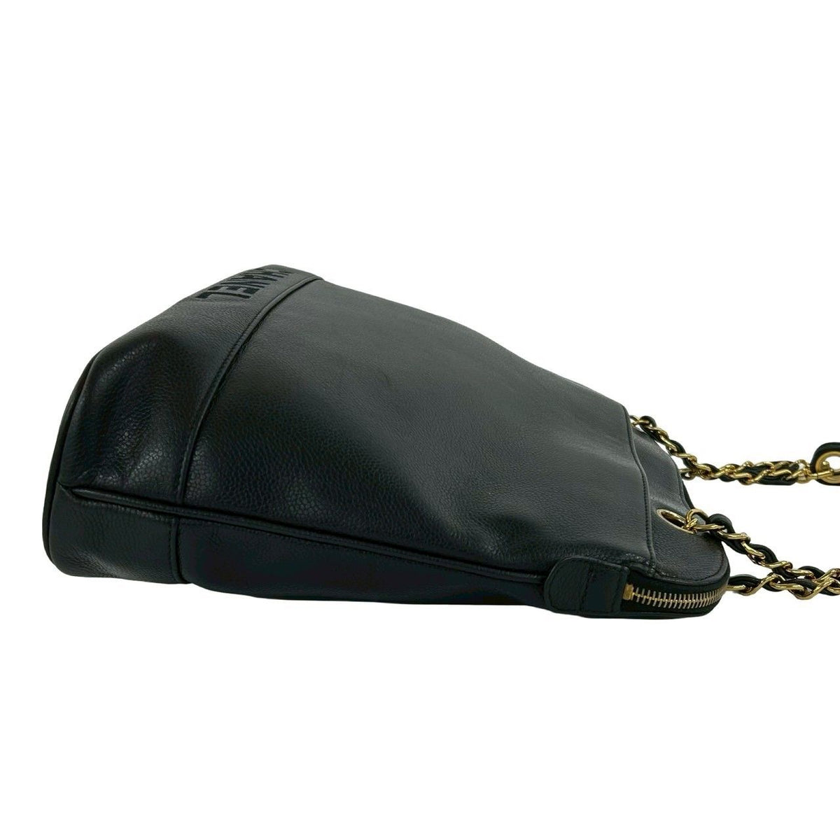 Chanel Card Vintage Logo Caviar Leather Chain Shoulder Bag Black — view 6