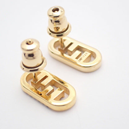 Fendi O-Rock Earrings Gold Color Rhinestone Pawn — view 3