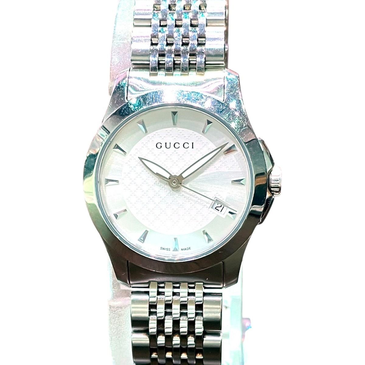Gucci Timeless Watch SS Quartz White Dial 126.5