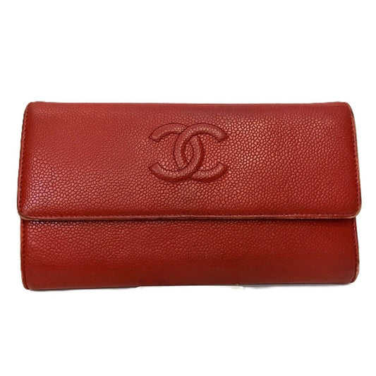 Chanel Coco Trifold Wallet Caviar Leather