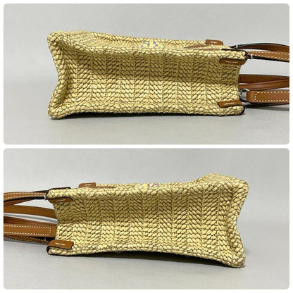 Gucci Basket Shoulder Bag Raffia Logo — view 4