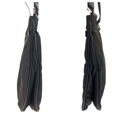 Prada Tessuto Black Nylon Leather Shoulder Bag — view 8
