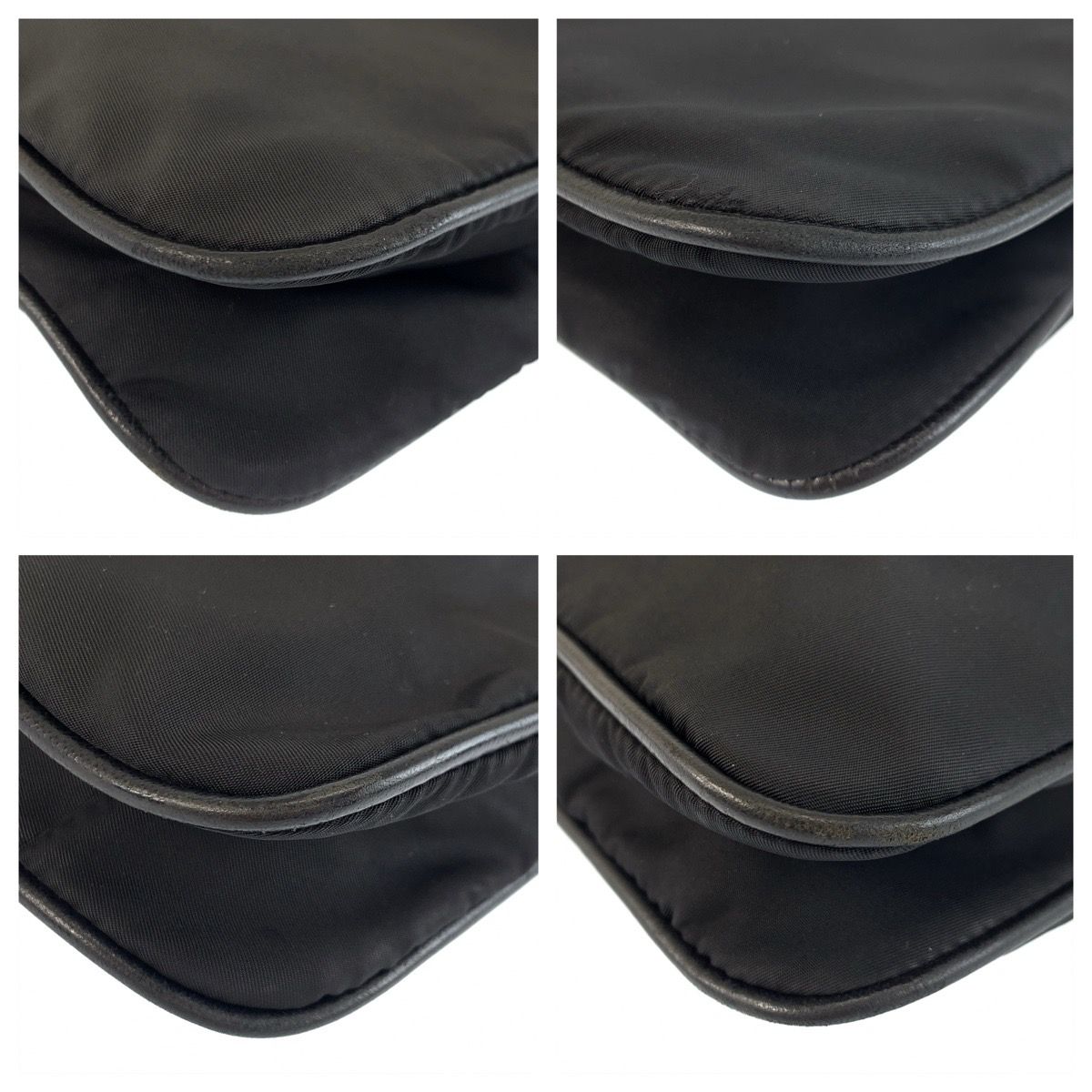 Prada Tessuto Black Nylon Leather Shoulder Bag — view 3