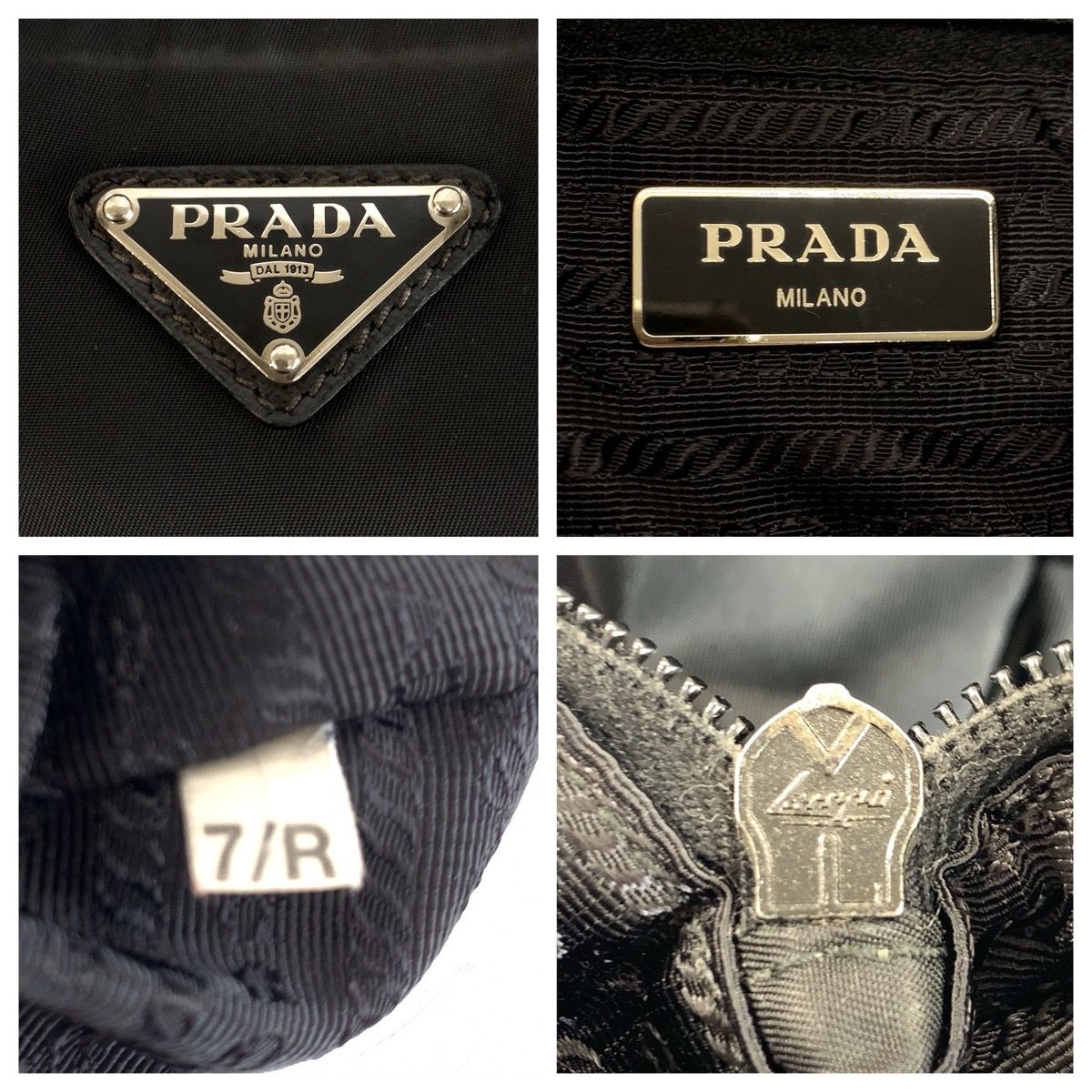 Prada Tessuto Black Nylon Leather Shoulder Bag — view 4