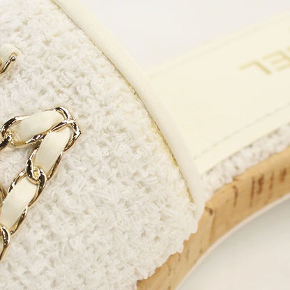 Chanel Sandals Tweed White — view 6