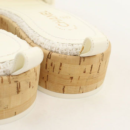 Chanel Sandals Tweed White — view 4