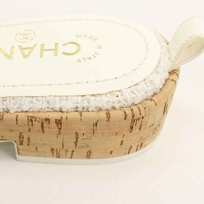 Chanel Sandals Tweed White — view 5