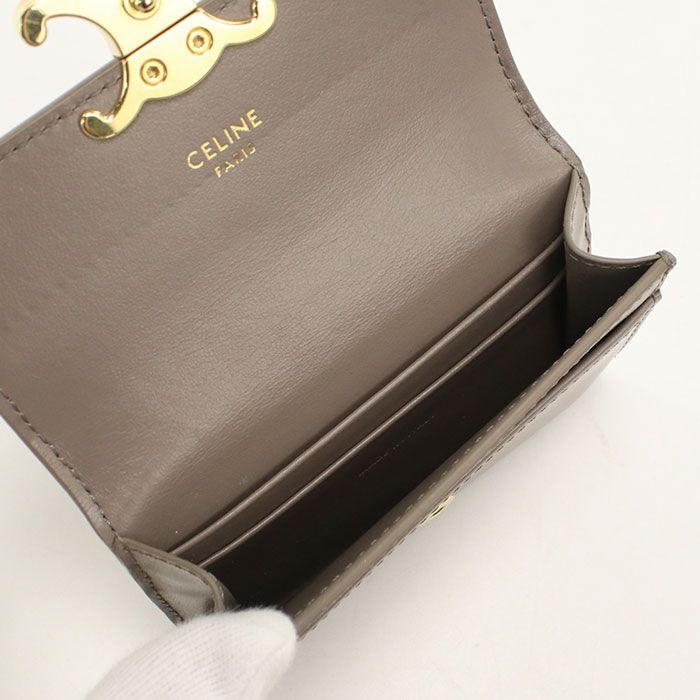 Celine Card Holder With Flap Triomphe Case Shiny Calfskin — view 3