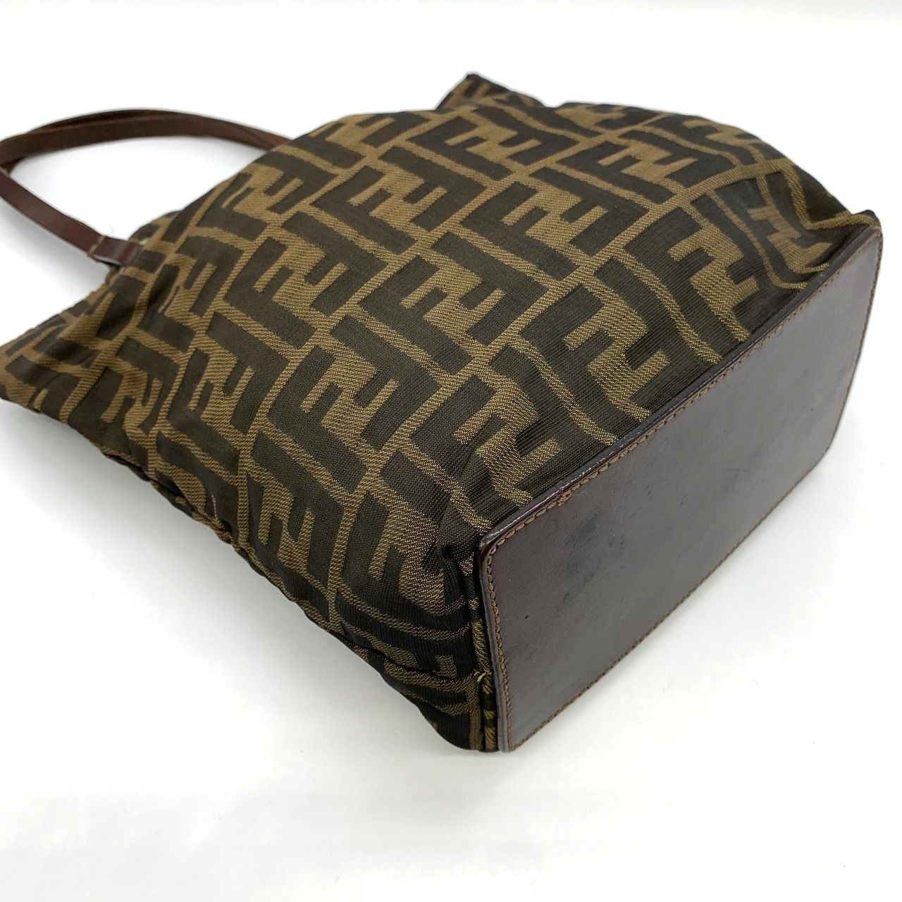 Fendi Zucca Tote Bag Nylon Leather Brown — view 4