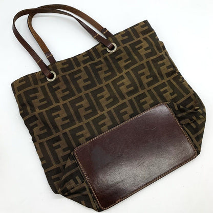 Fendi Zucca Tote Bag Nylon Leather Brown — view 7