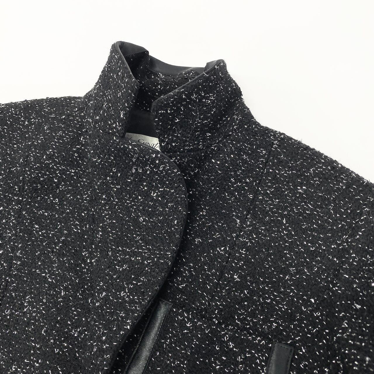 Saint Laurent Tweed Tailored Jacket Lame Knit Leather Piping Blend France 42 — view 7