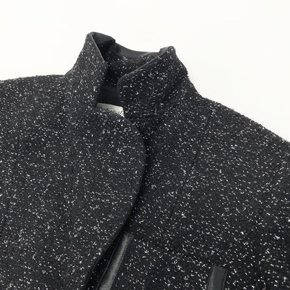 Saint Laurent Tweed Tailored Jacket Lame Knit Leather Piping Blend France 42 — view 7