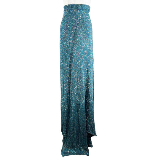 Loewe Long Skirt with Sequin Petticoat Green XS