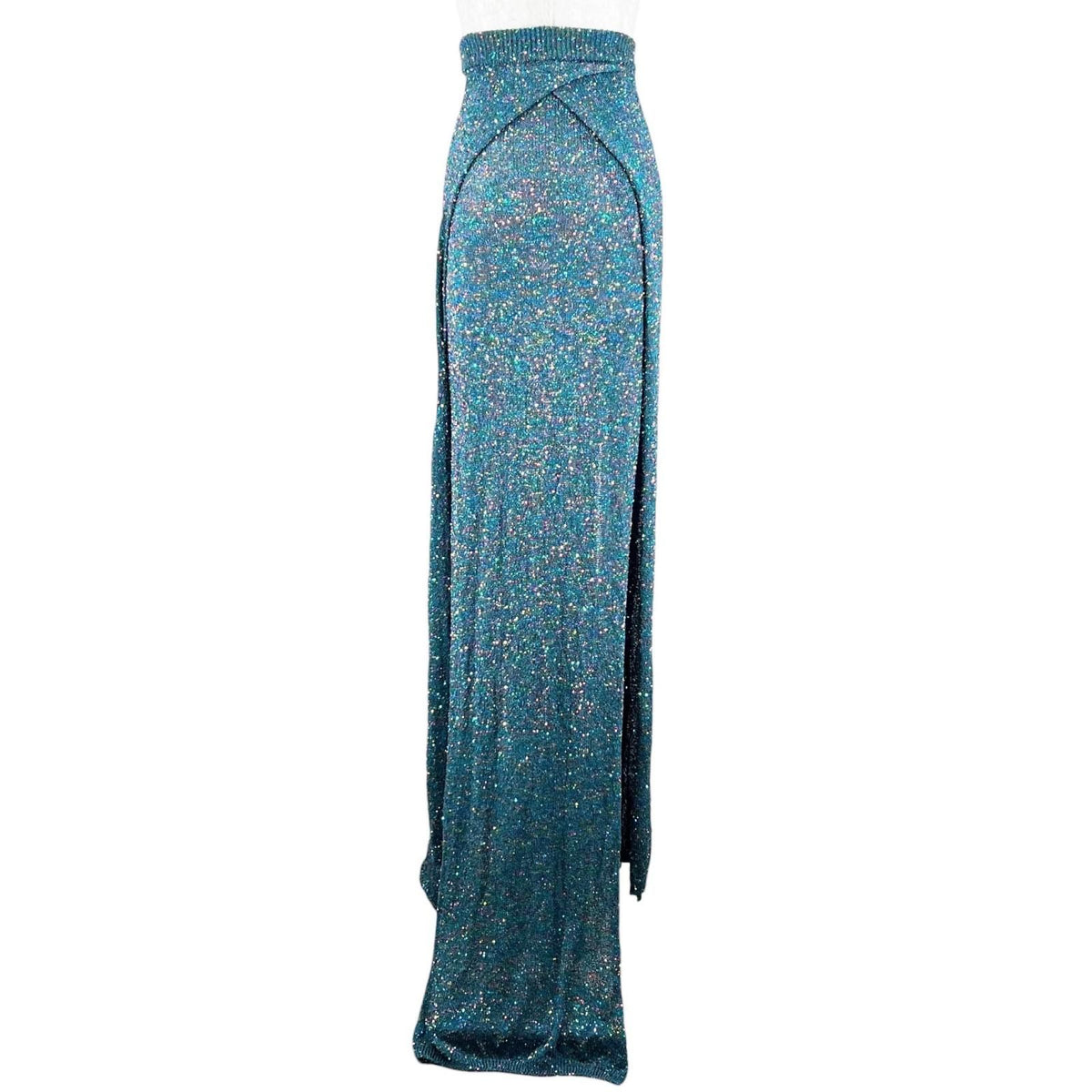 Loewe Long Skirt with Sequin Petticoat Green XS — view 3